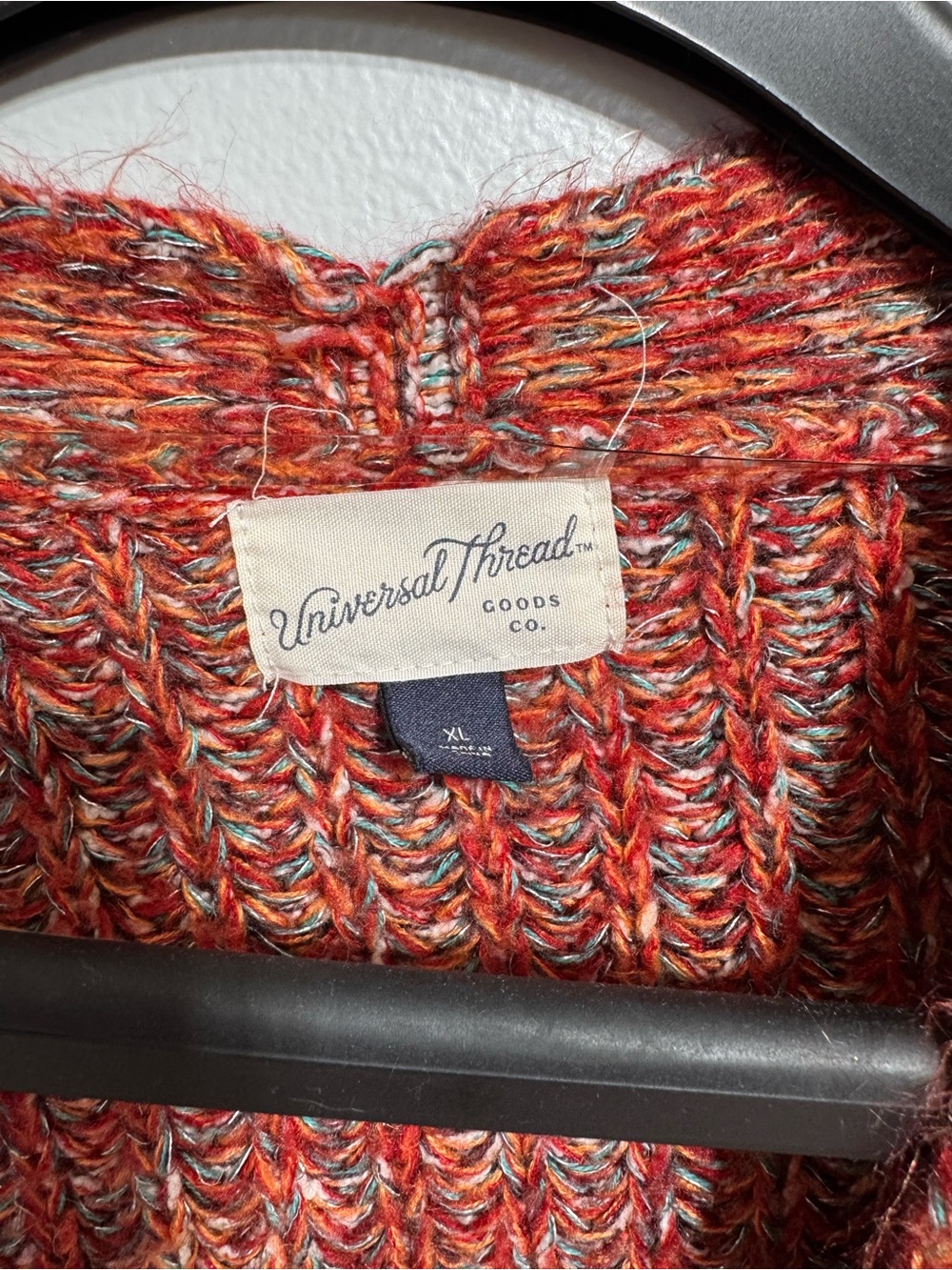 Universal Thread Marled Rust Orange Open-Front Cardigan - Picture 2 of 6